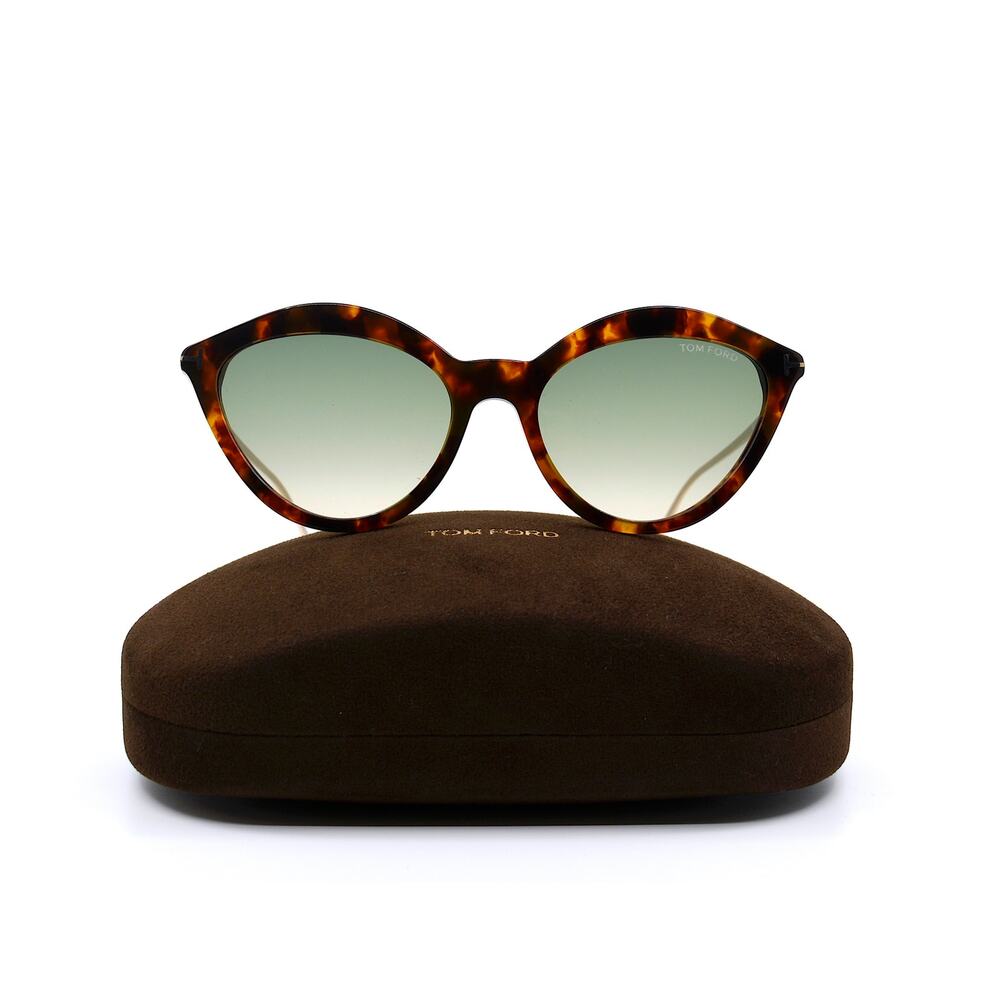 NEW TOM FORD CHLOE TF663/S 55P HAVANA GREEN AUTHENTIC SUNGLASSES - Picture 4 of 13